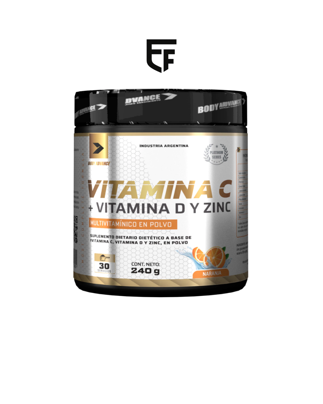 VITAMINA C + VIT D Y ZINC X240GR - BODY ADVANCE