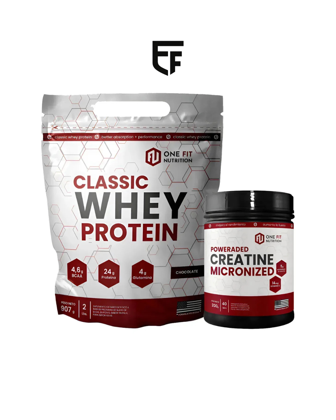 COMBO ONE FIT PROTEINA 2LB + CREATINA 200 Gr